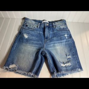 KanCan Distressed Denim Bermuda Shorts